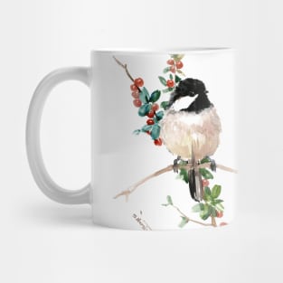 chickadee and berries Mug